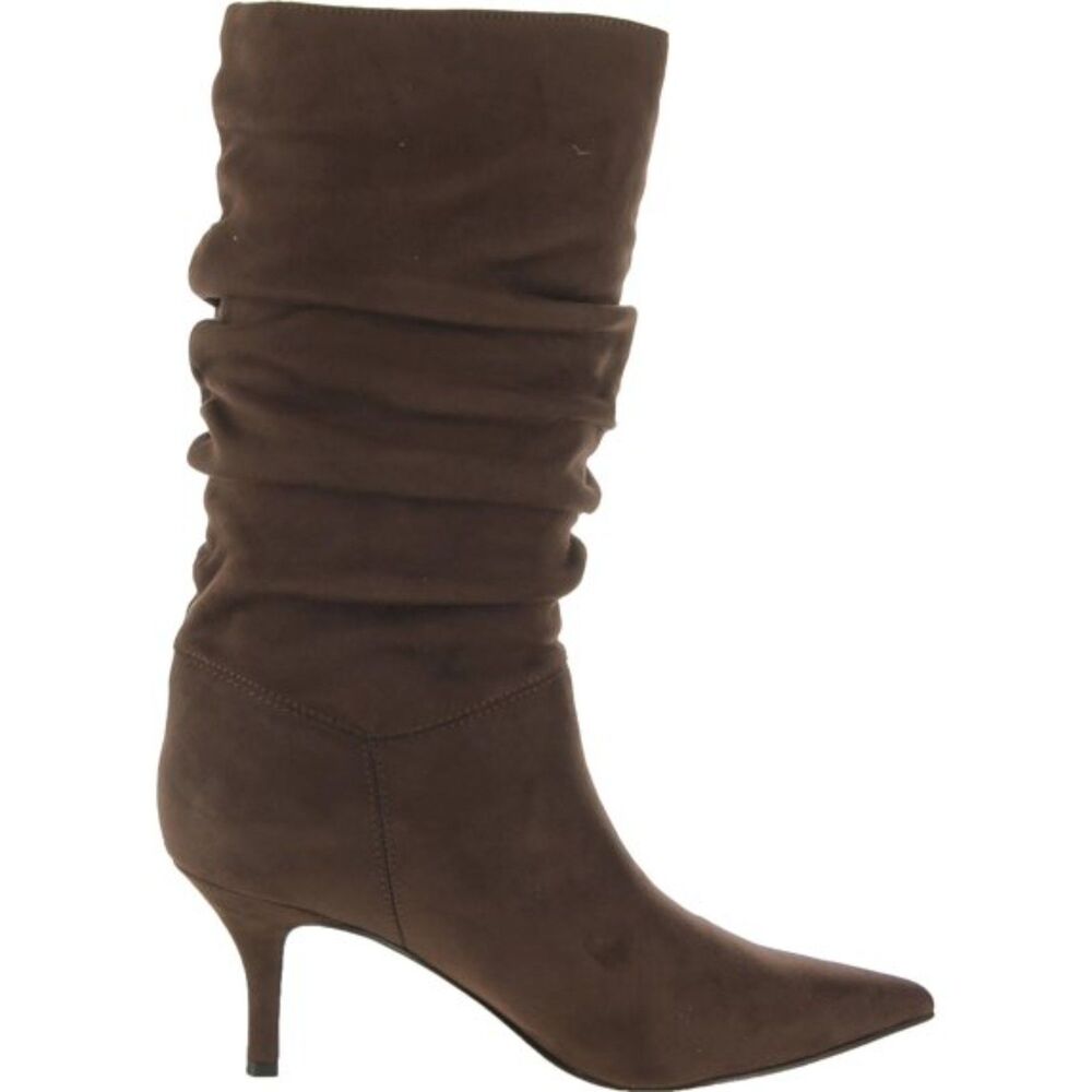 Marc Fisher Brown Slouchy Faux Suede Pointy Toe Boot Sz 9.5